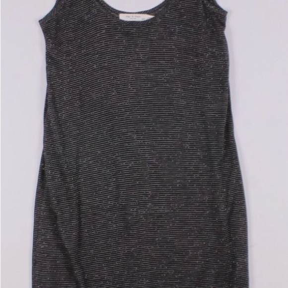Rag & Bone Shimmer mini tank dress, sz sm, blk with silver, gently used. - Picture 9 of 9